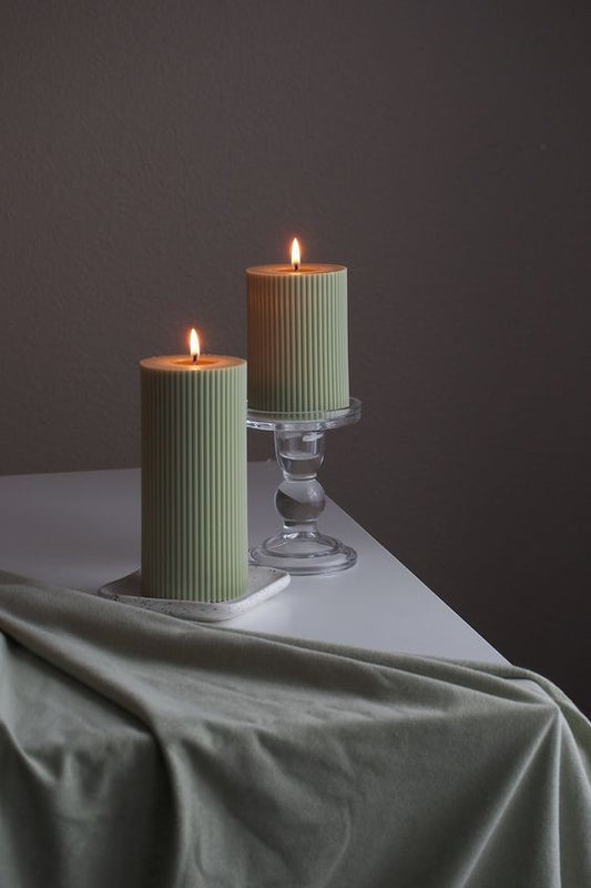 Elegance green pillar candle🎀