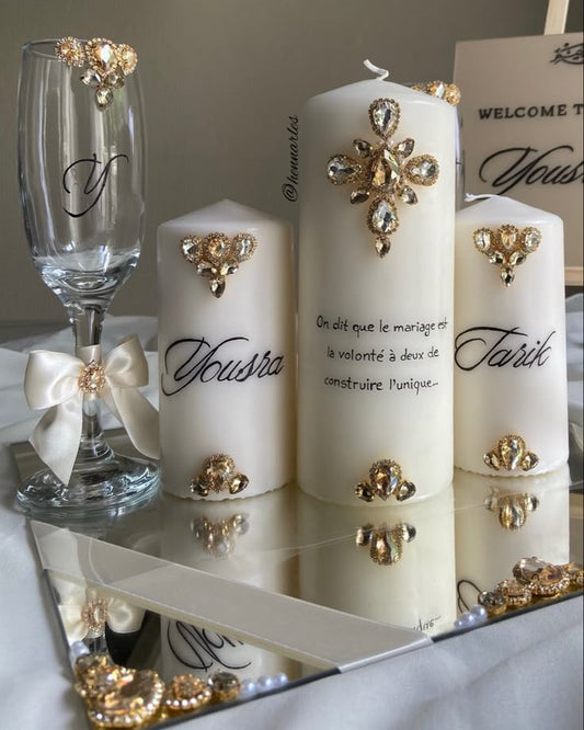 🌟Royal Wedding Candle Set - Personalized Luxury Decor 🌟